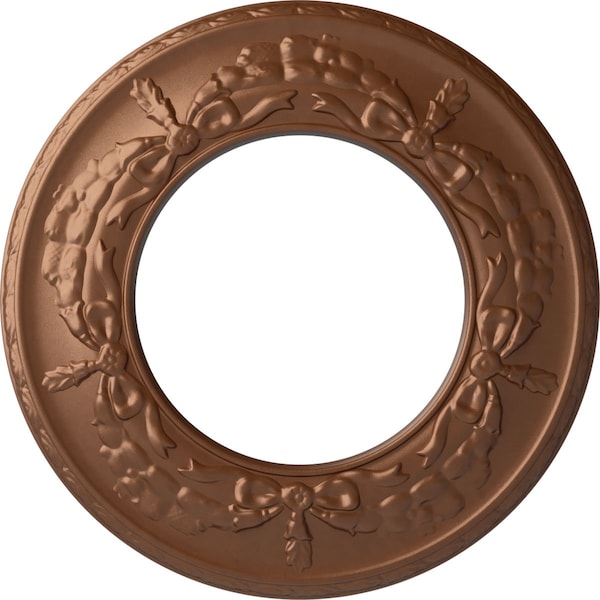 Ekena Millwork Salem Ceiling Medallion (Fits Canopies up to 7 1/8"), 13 1/4"OD x 7 1/8"ID x 7/8"P, Polished Copper CM13SAPOS - main